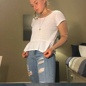 White peplum top (Abercrombie and Fitch)